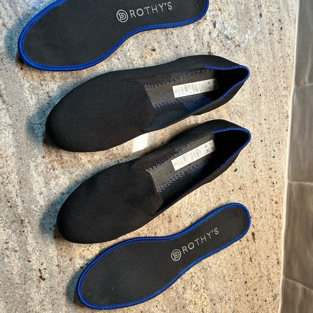 Rothy's Black Loafers Slip-Ons